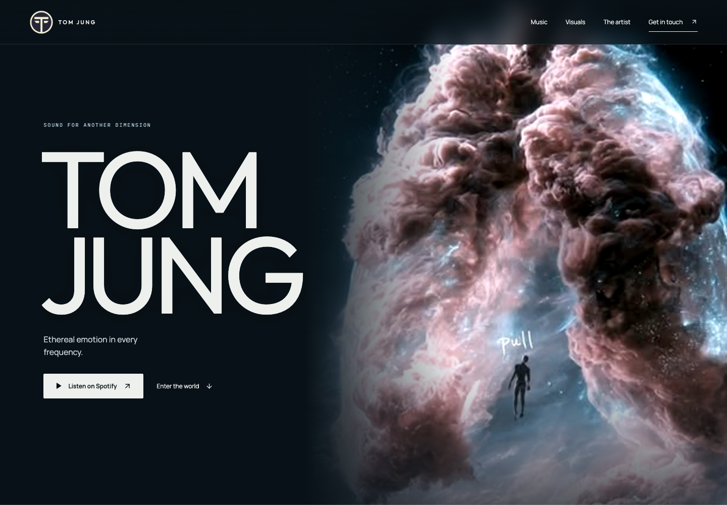 Desktop view of the Tom Jung Music website